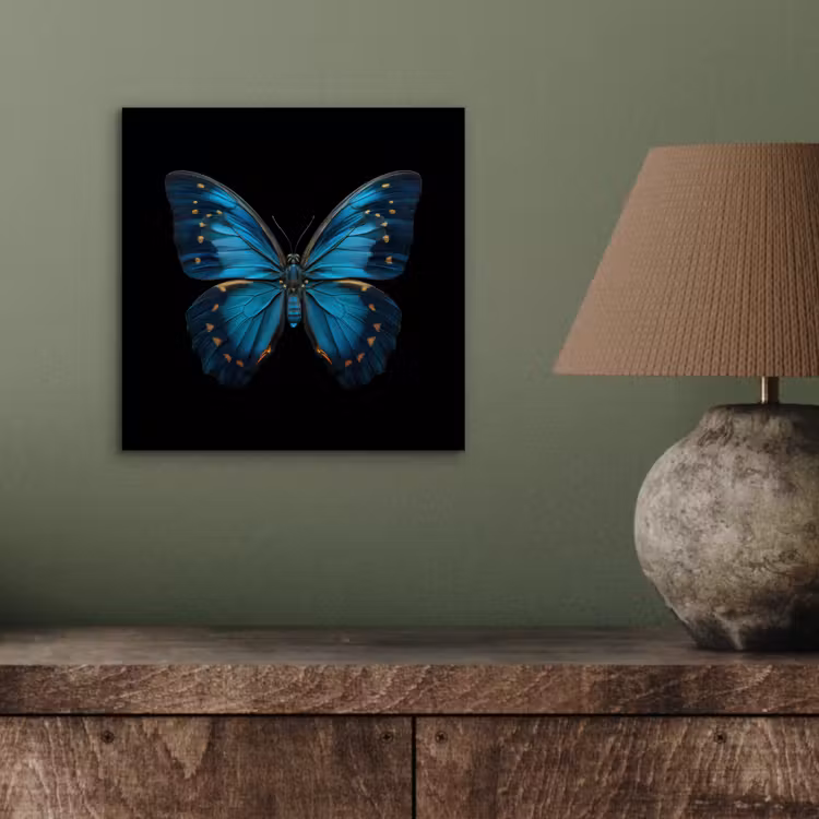 Aluminium schilderij - Vlinder - Blauw - Contrast — 3