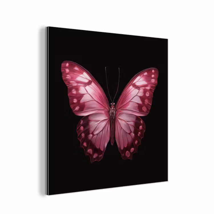 Aluminium schilderij - Vlinder - Fuchsia - Grafisch — 1