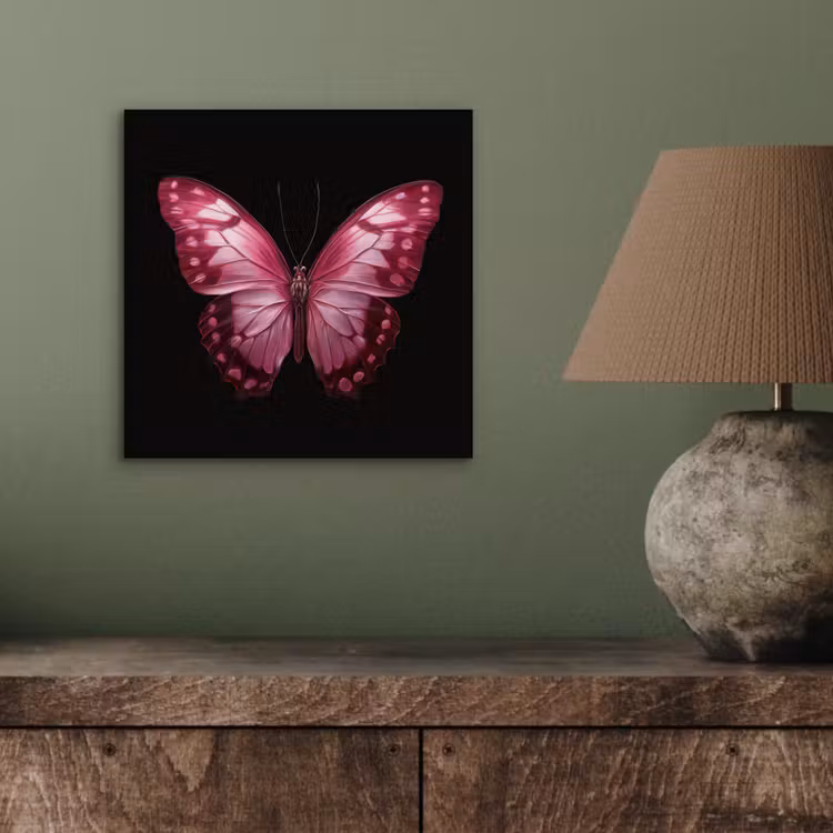 Aluminium schilderij - Vlinder - Fuchsia - Grafisch — 3