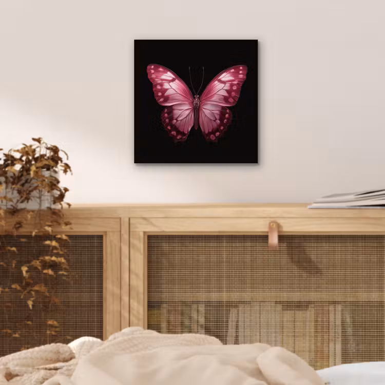 Aluminium schilderij - Vlinder - Fuchsia - Grafisch — 4