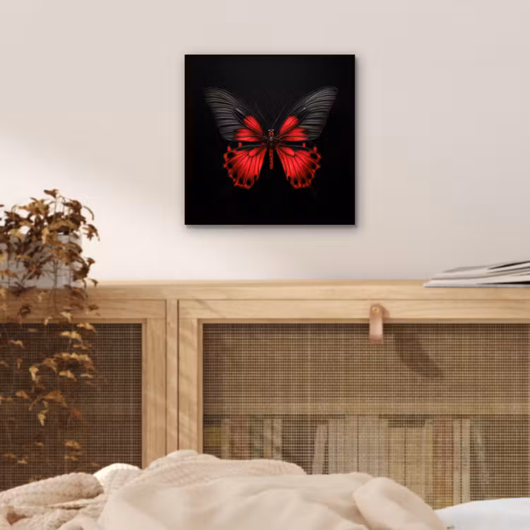 Aluminium schilderij - Vlinder - Rood - Contrast — 4