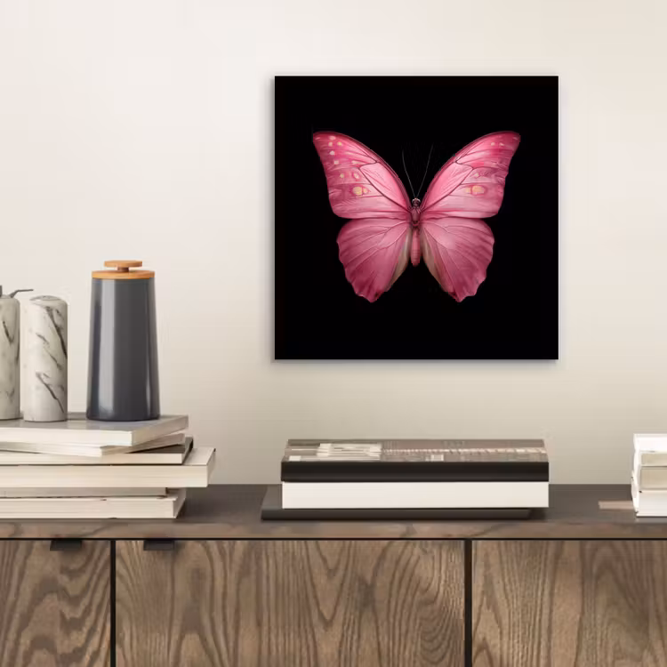 Aluminium schilderij - Vlinder - roze - Elegant — 2