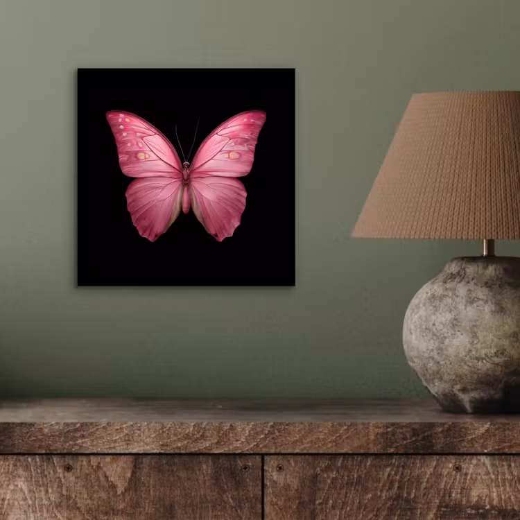 Aluminium schilderij - Vlinder - roze - Elegant — 3