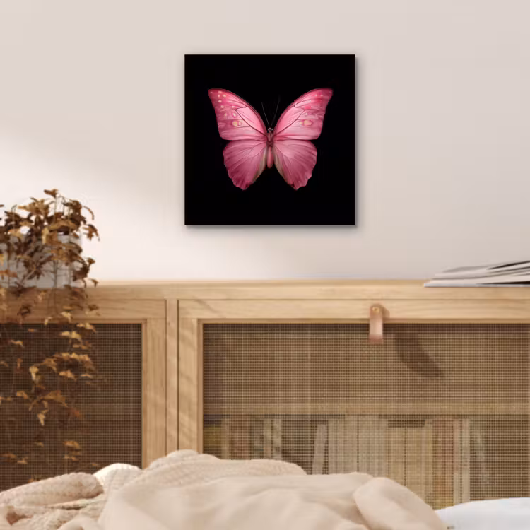 Aluminium schilderij - Vlinder - roze - Elegant — 4