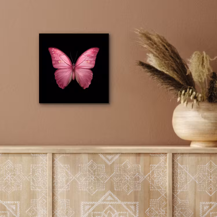 Aluminium schilderij - Vlinder - roze - Elegant — 5