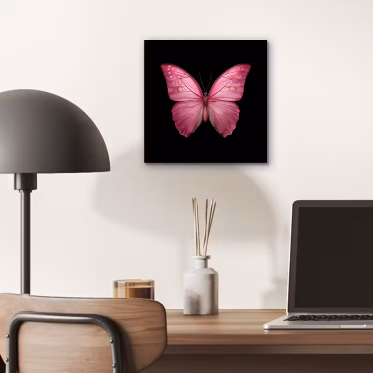 Aluminium schilderij - Vlinder - roze - Elegant — 6