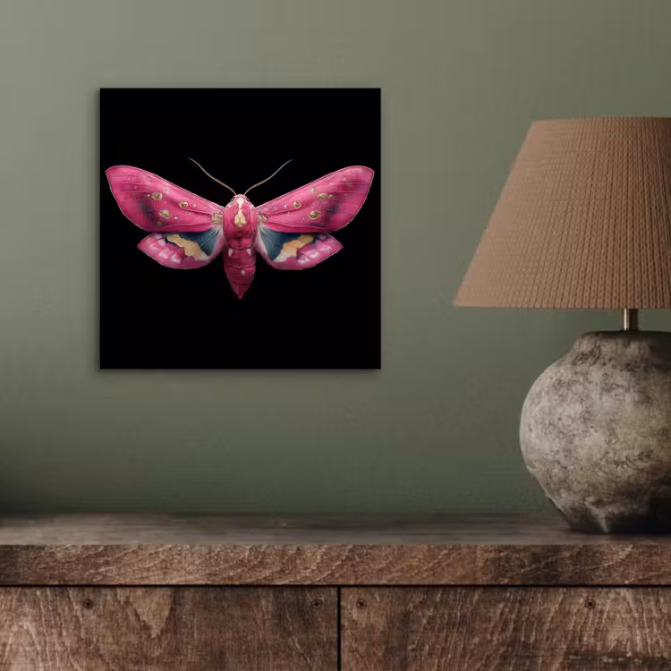 Aluminium schilderij - Vlinder - Roze - Nachtvlinder — 3