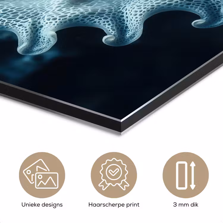 Aluminium schilderij - Zeewezen - Wit - Golven - Water — 7