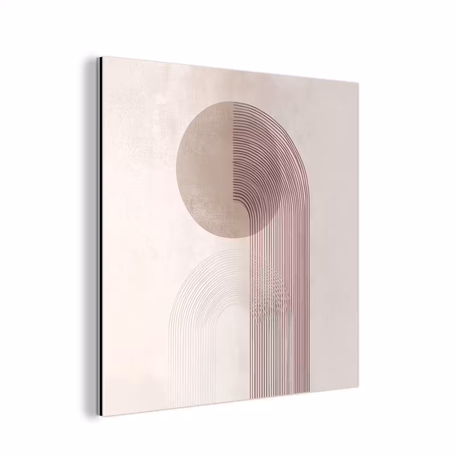 Aluminium schilderij - Minimalistisch - Cirkel - Lichtgrijs — 1