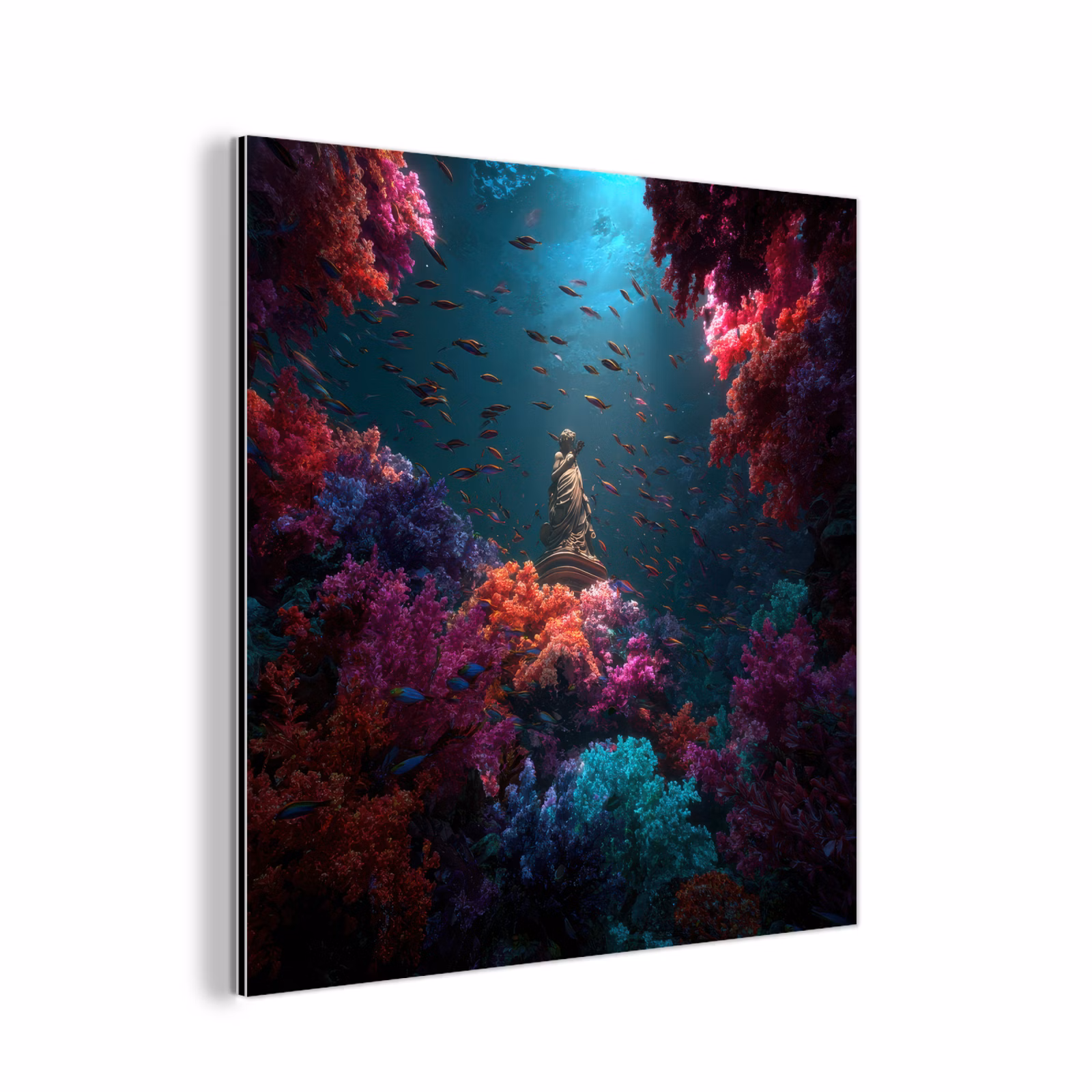 Aluminium schilderij - Standbeeld - Zeebodem - Koraal - Kleurrijk — 1