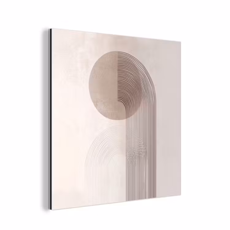 Aluminium schilderij - Minimalistisch - Cirkel - Lichtgrijs — 1