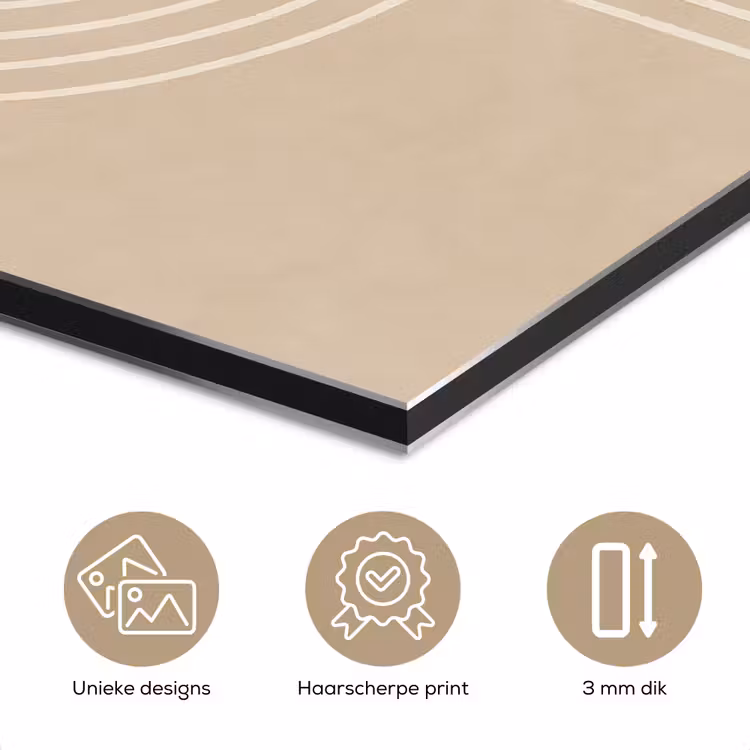 Aluminium schilderij - Parallelle lijnen - Lichte textuur - Beige — 7