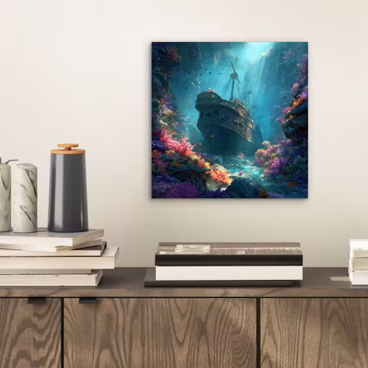 Aluminium schilderij - Schip - Hout - Koraalriffen - Zonlicht — 2