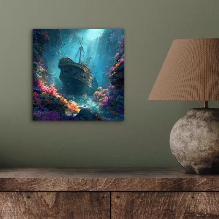 Aluminium schilderij - Schip - Hout - Koraalriffen - Zonlicht — 3