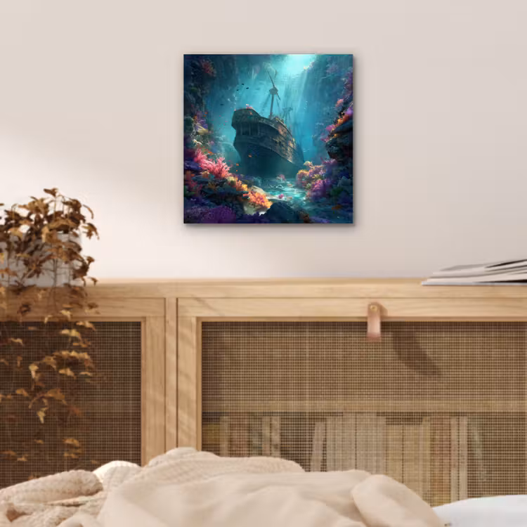 Aluminium schilderij - Schip - Hout - Koraalriffen - Zonlicht — 4