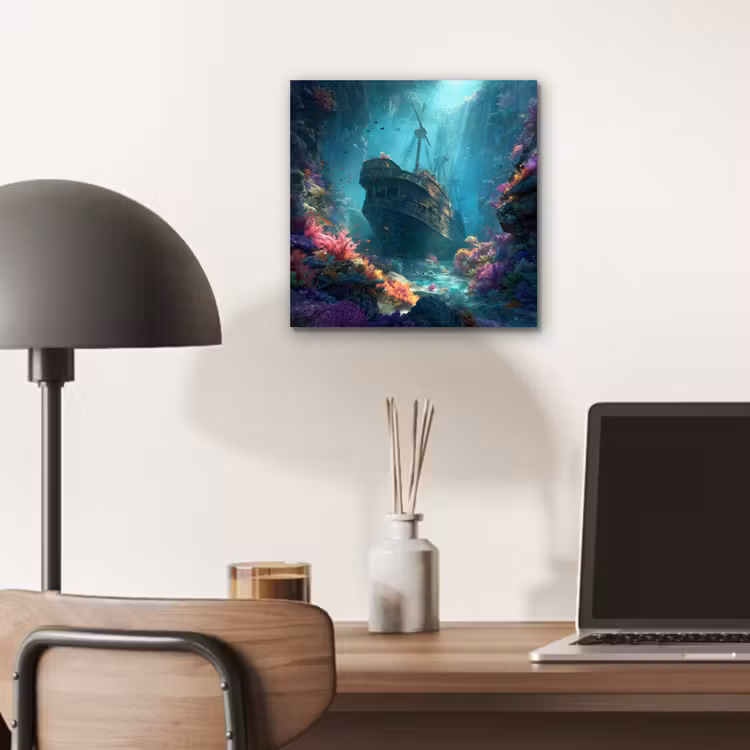 Aluminium schilderij - Schip - Hout - Koraalriffen - Zonlicht — 6