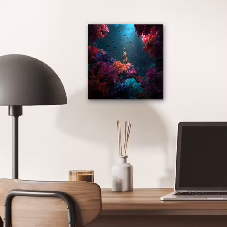Aluminium schilderij - Standbeeld - Zeebodem - Koraal - Kleurrijk — 6