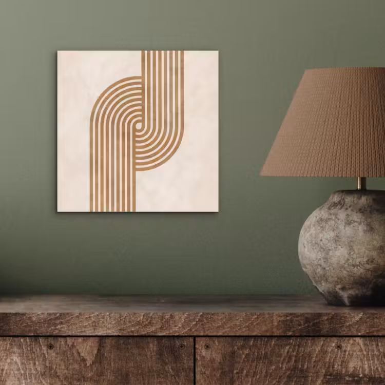 Aluminium schilderij - Symmetrische bocht - Koperkleurig — 3