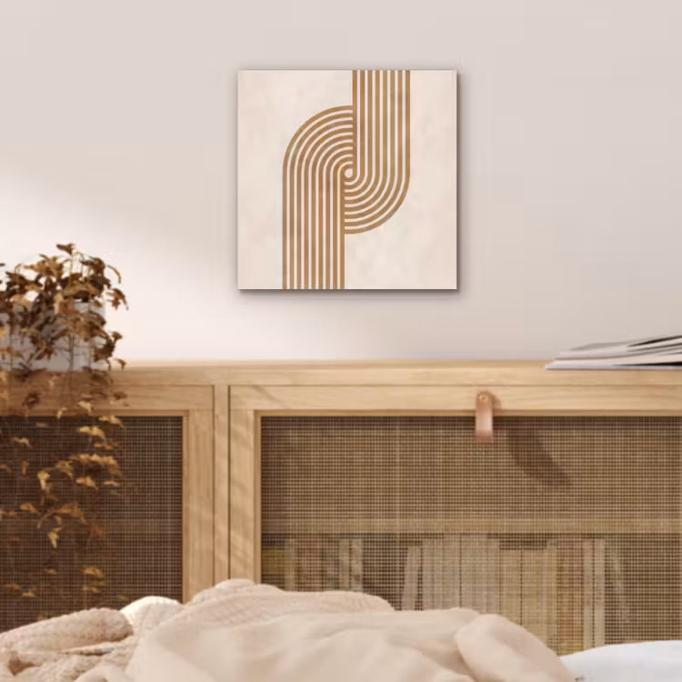 Aluminium schilderij - Symmetrische bocht - Koperkleurig — 4