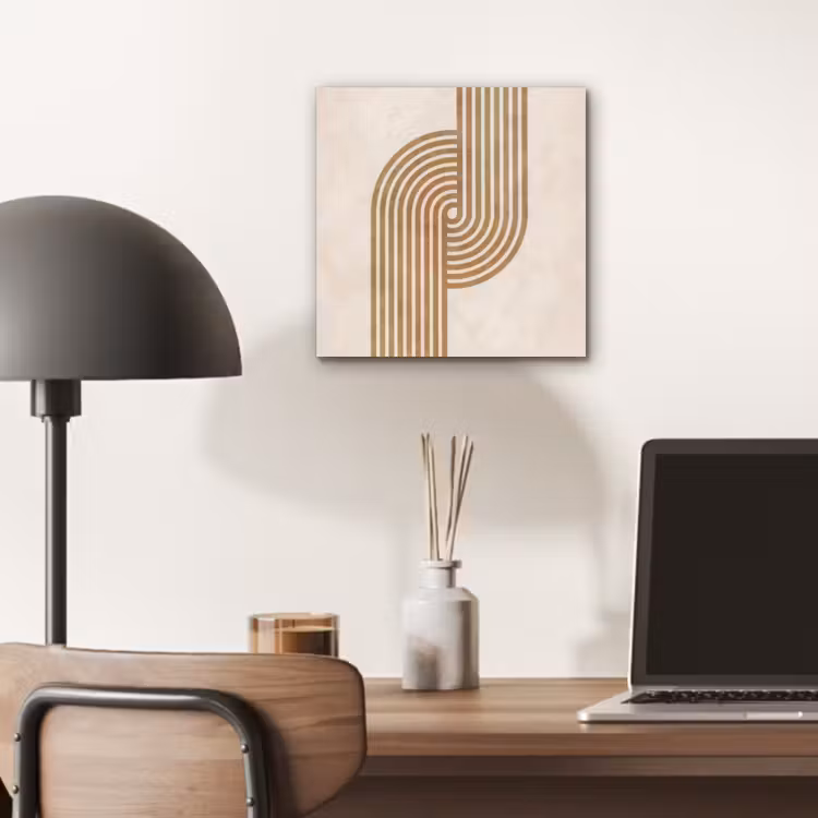 Aluminium schilderij - Symmetrische bocht - Koperkleurig — 6