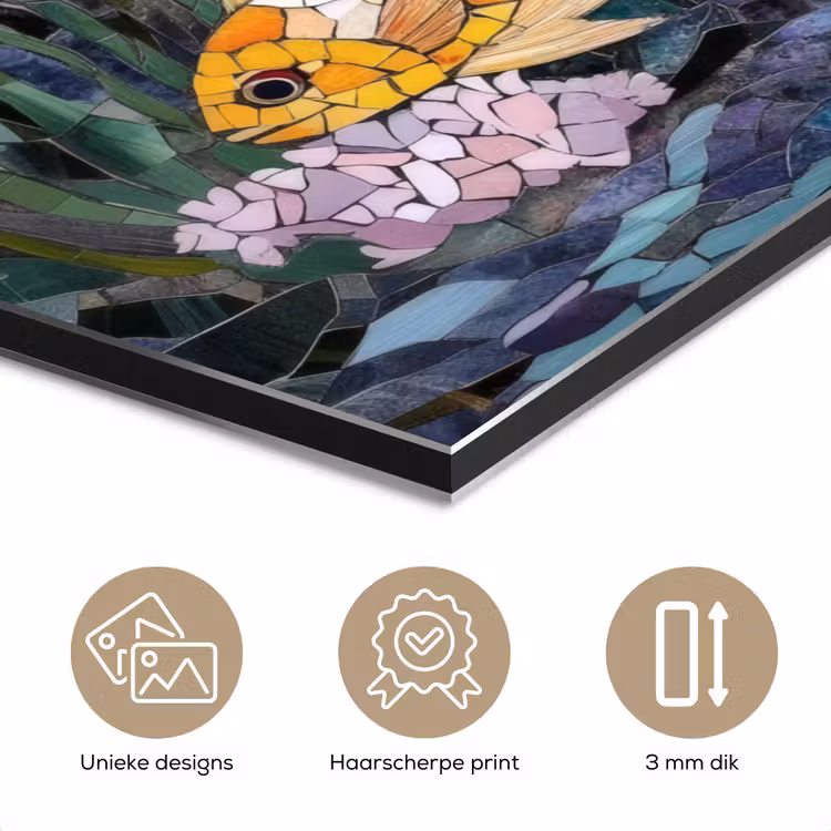 Aluminium schilderij - Vissen - Koraal - Zee - Mozaïek — 7