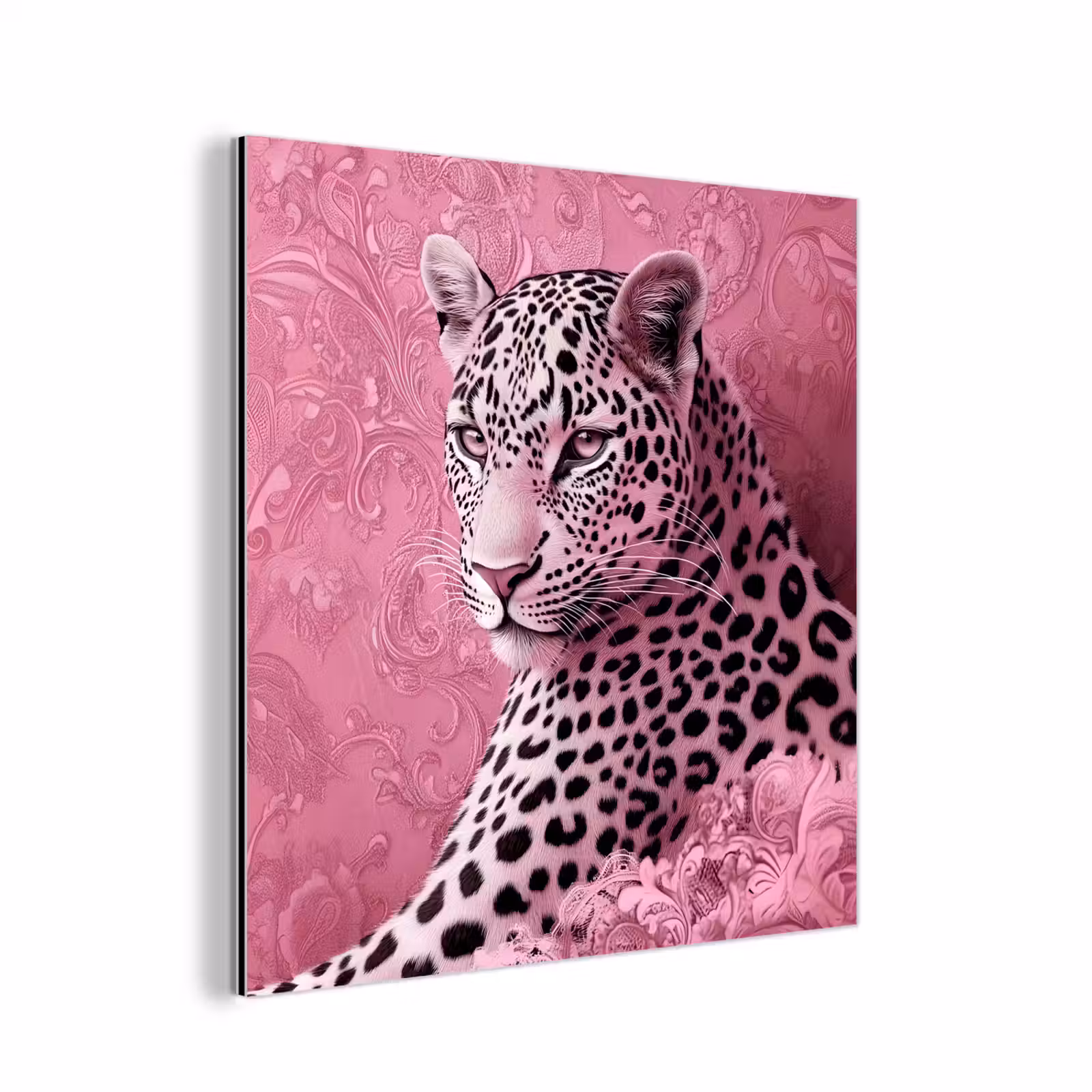Aluminium schilderij - Panter - Luxe - Roze — 1