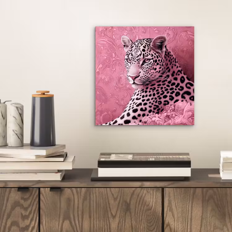 Aluminium schilderij - Panter - Luxe - Roze — 2