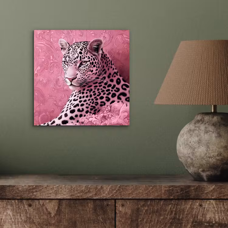 Aluminium schilderij - Panter - Luxe - Roze — 3