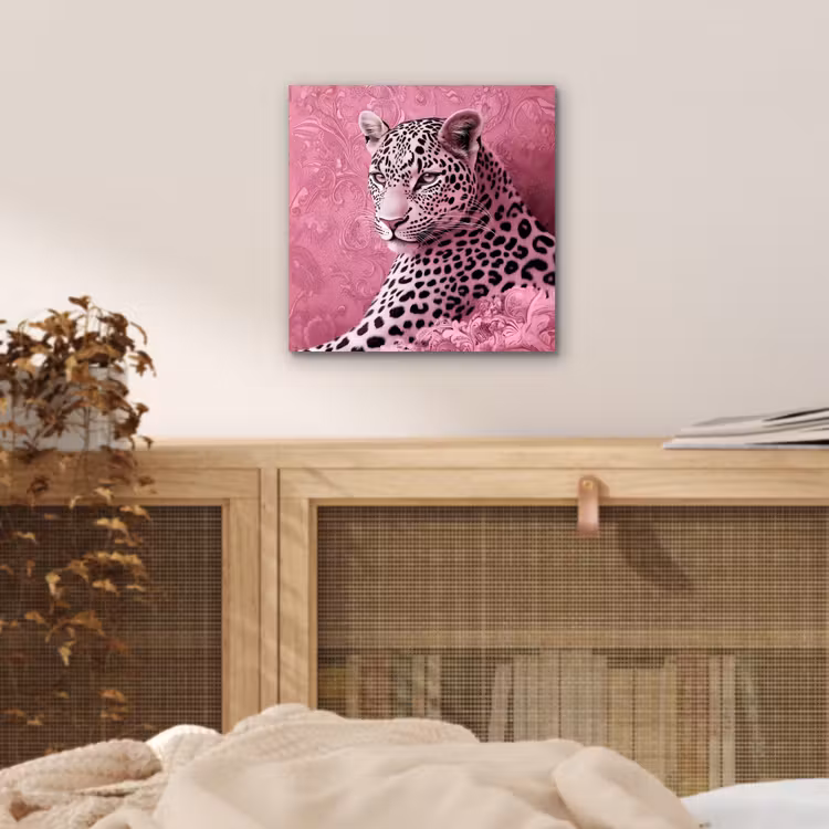 Aluminium schilderij - Panter - Luxe - Roze — 4