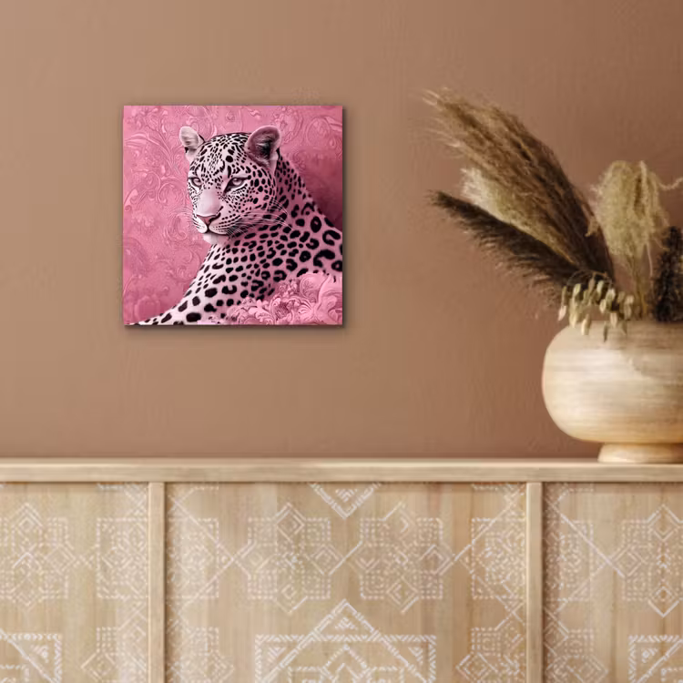 Aluminium schilderij - Panter - Luxe - Roze — 5
