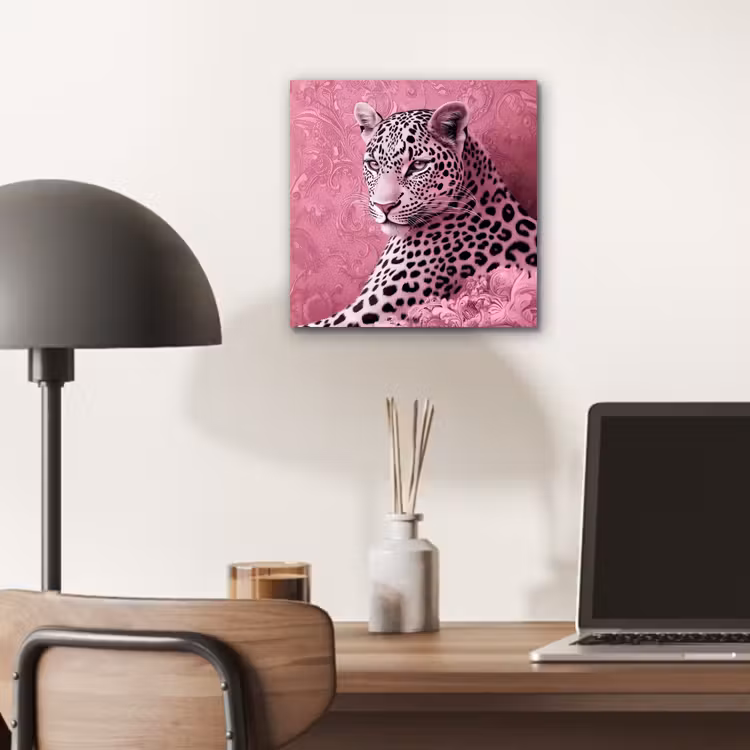 Aluminium schilderij - Panter - Luxe - Roze — 6