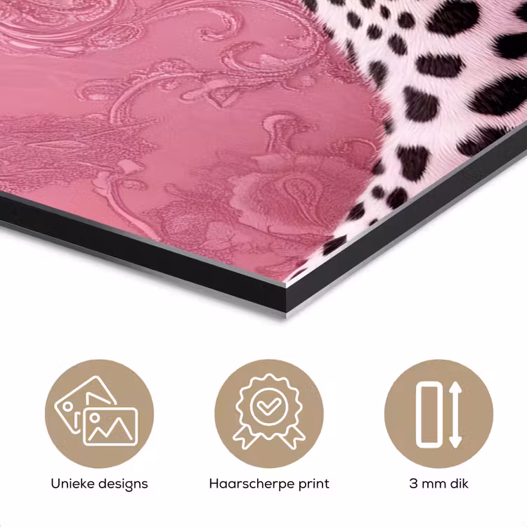 Aluminium schilderij - Panter - Luxe - Roze — 7