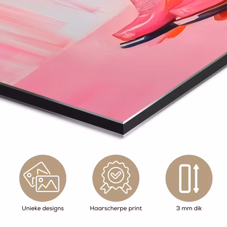 Aluminium schilderij - Roze - Bloemen - Cowboy — 7