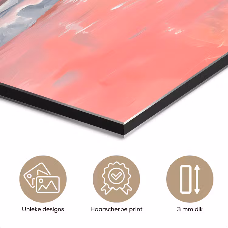 Aluminium schilderij - Roze - Surfen - Zee — 7