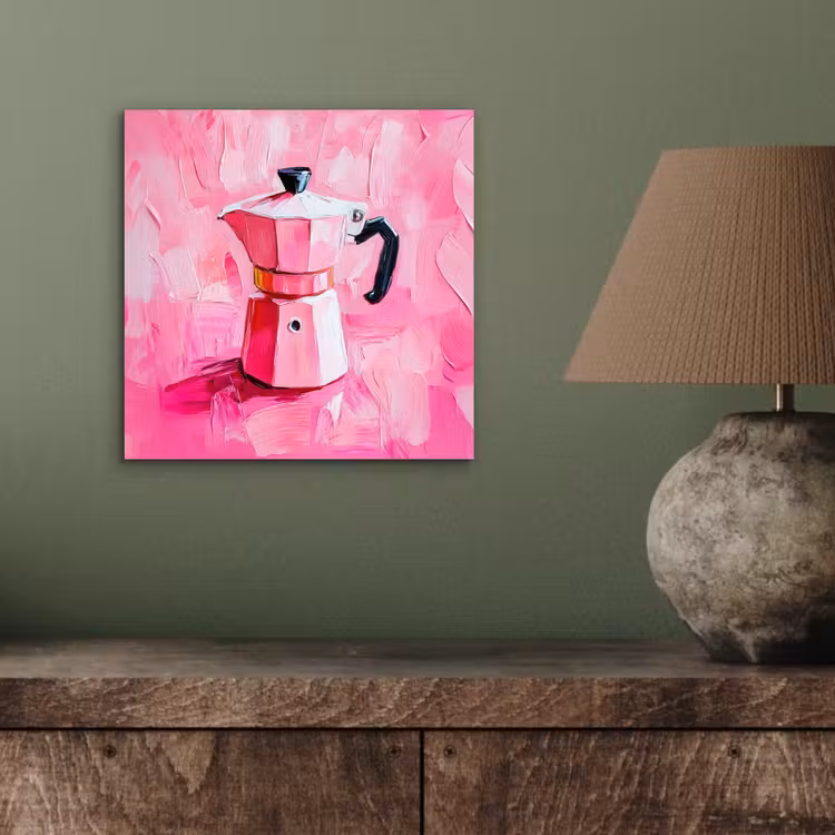 Aluminium schilderij - Roze - Verf - Coffee — 3