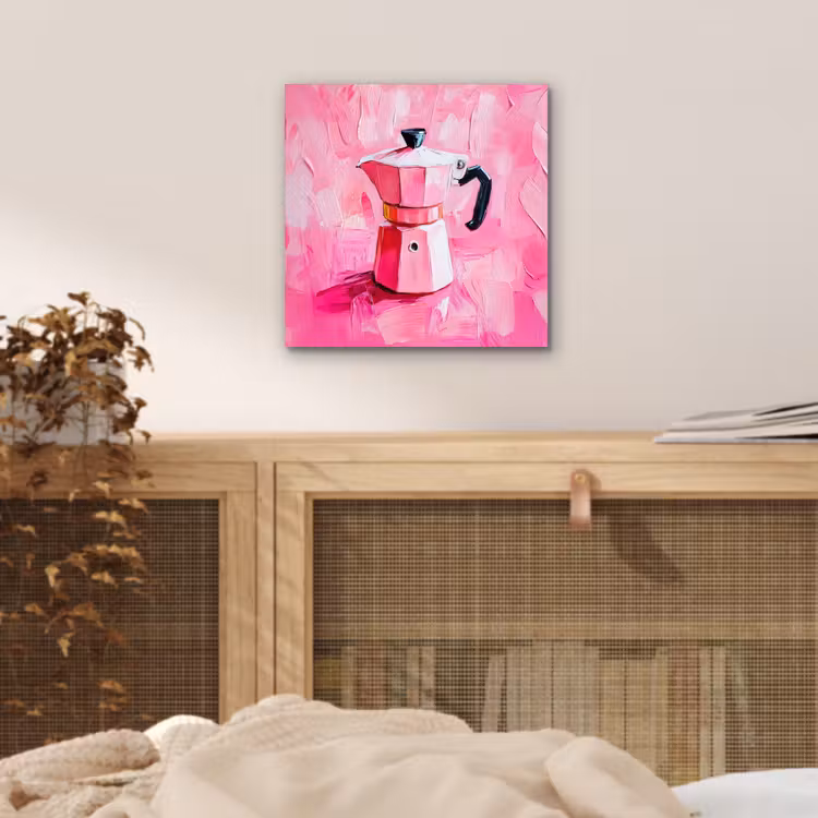 Aluminium schilderij - Roze - Verf - Coffee — 4