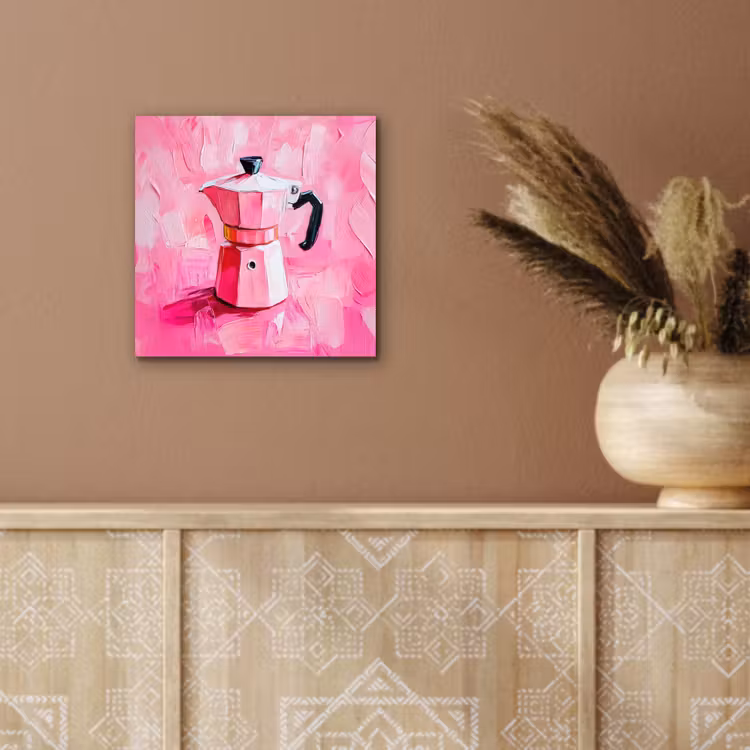 Aluminium schilderij - Roze - Verf - Coffee — 5