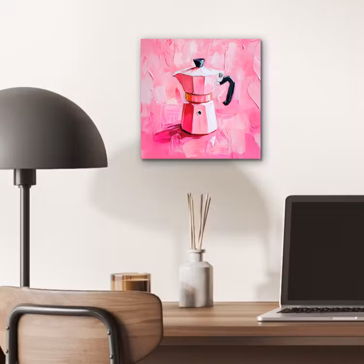 Aluminium schilderij - Roze - Verf - Coffee — 6