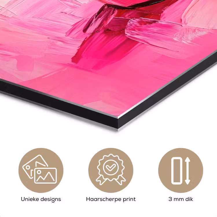 Aluminium schilderij - Roze - Verf - Coffee — 7