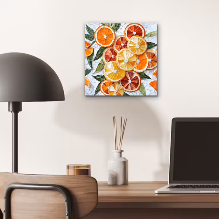 Aluminium schilderij - Schijfjes - Fruit - Oranje - Mozaïek — 6