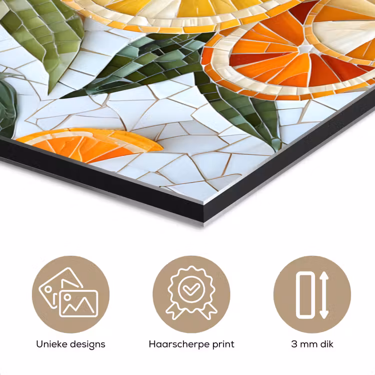 Aluminium schilderij - Schijfjes - Fruit - Oranje - Mozaïek — 7
