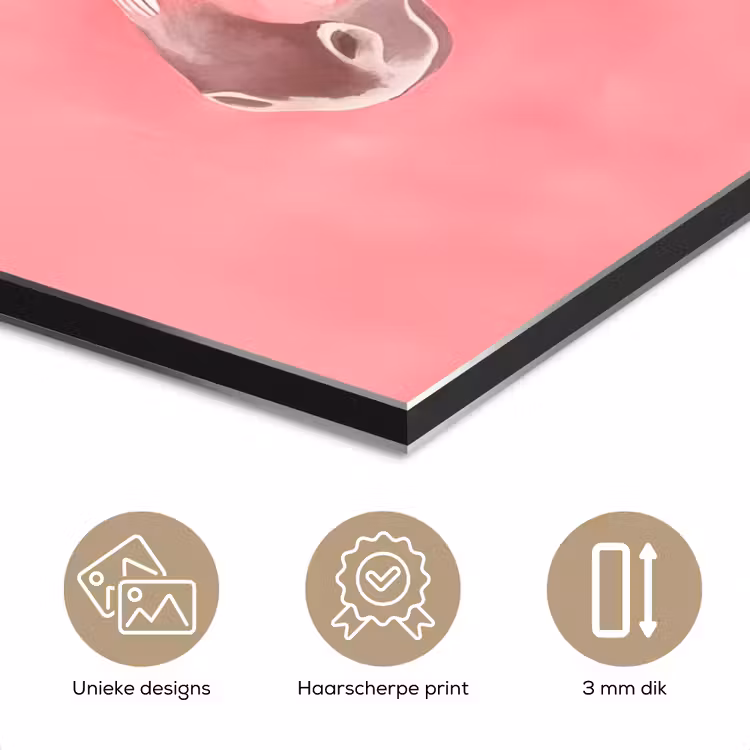 Aluminium schilderij - Zebra - Pink - Verf — 7