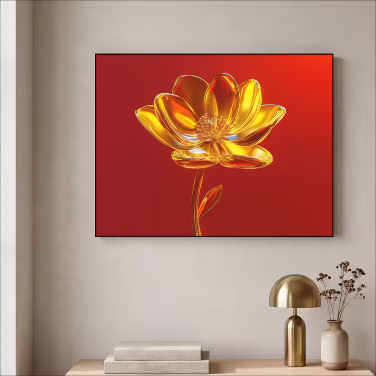 Art Frame - Bloem - Goud - Glazen — 3