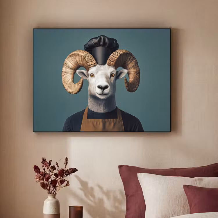 Art Frame - Geit - Hoorns - Kokskleding — 2