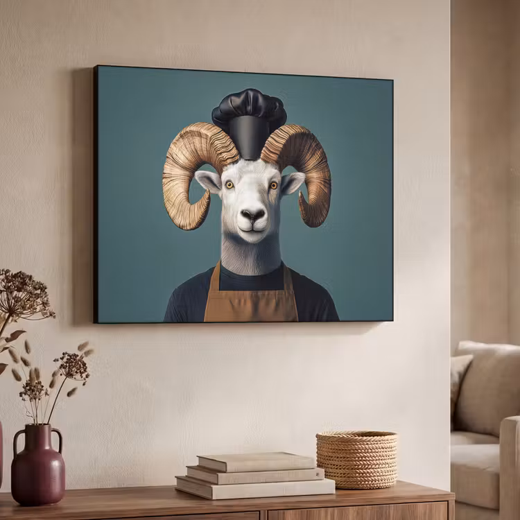 Art Frame - Geit - Hoorns - Kokskleding — 4