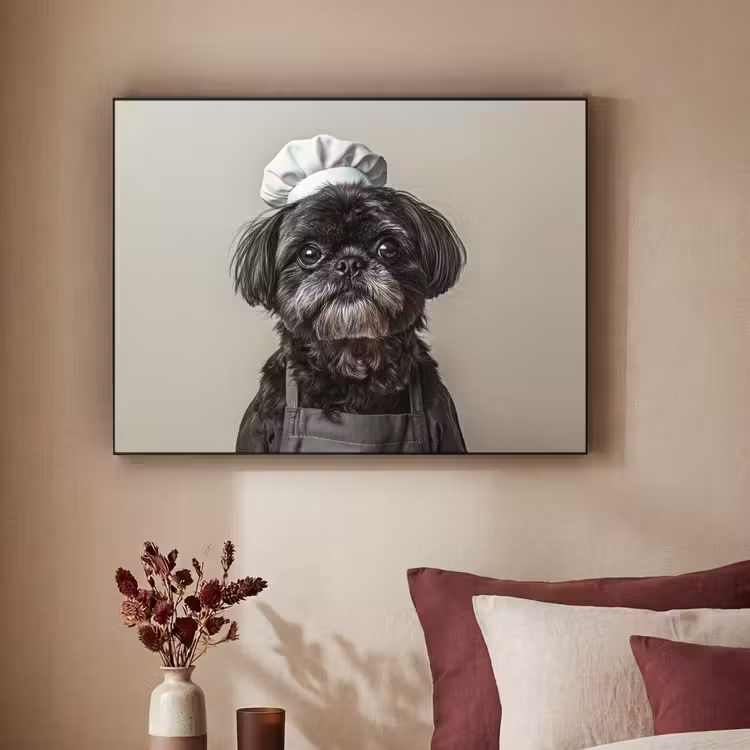 Art Frame - Kokskleding - Zwart - Hondje — 2