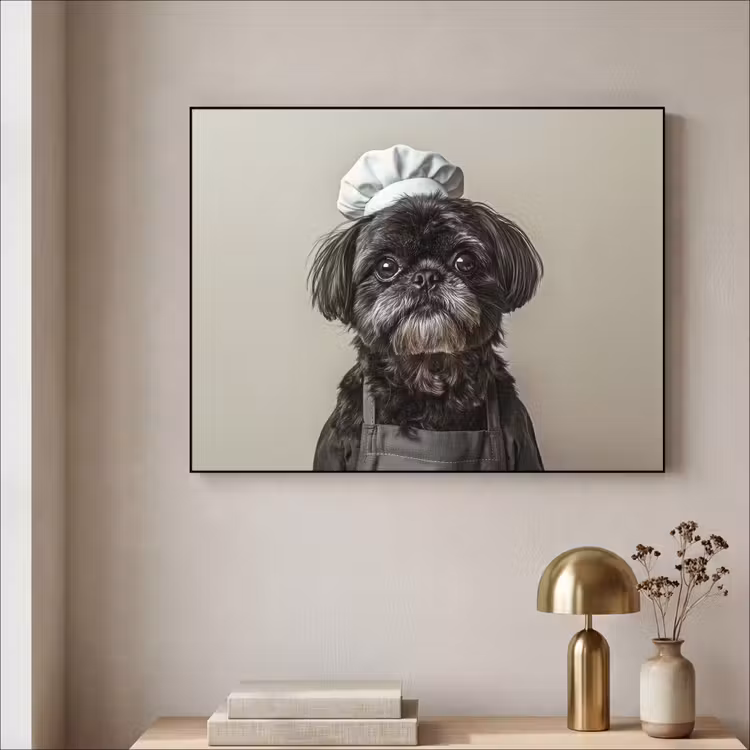 Art Frame - Kokskleding - Zwart - Hondje — 3