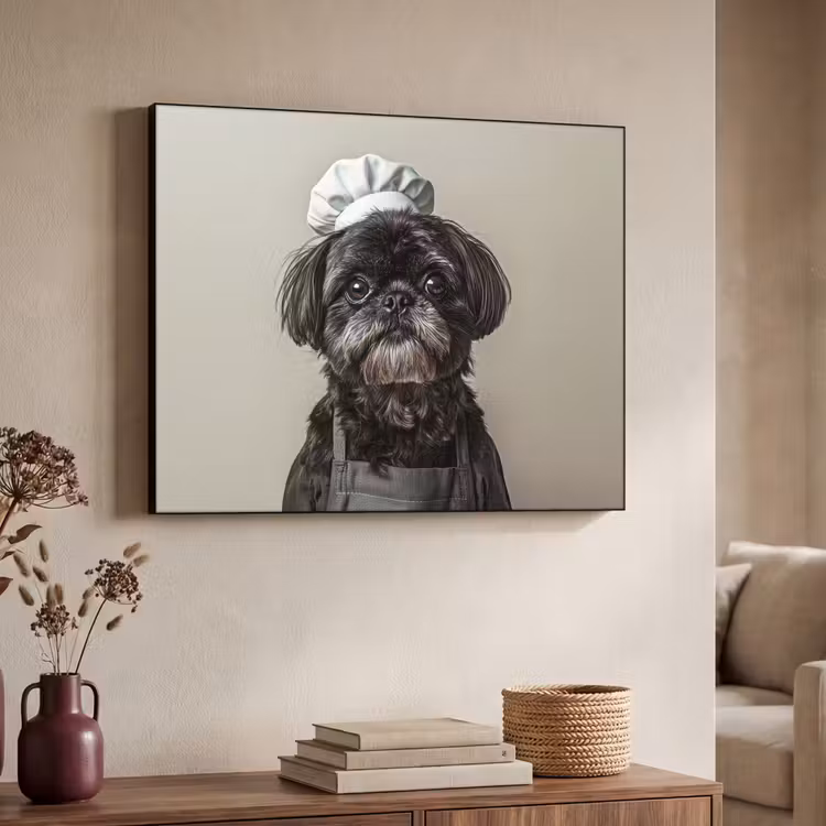 Art Frame - Kokskleding - Zwart - Hondje — 4