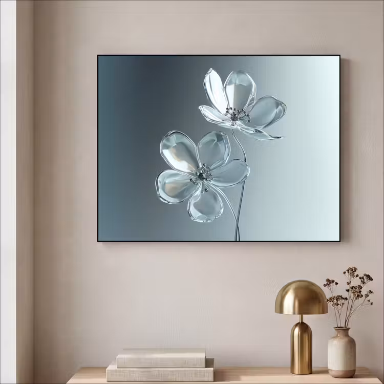 Art Frame - Kristal - Bloemen - Grijs — 3