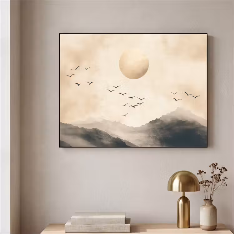 Art Frame - Landschap - Japandi - vogel — 3